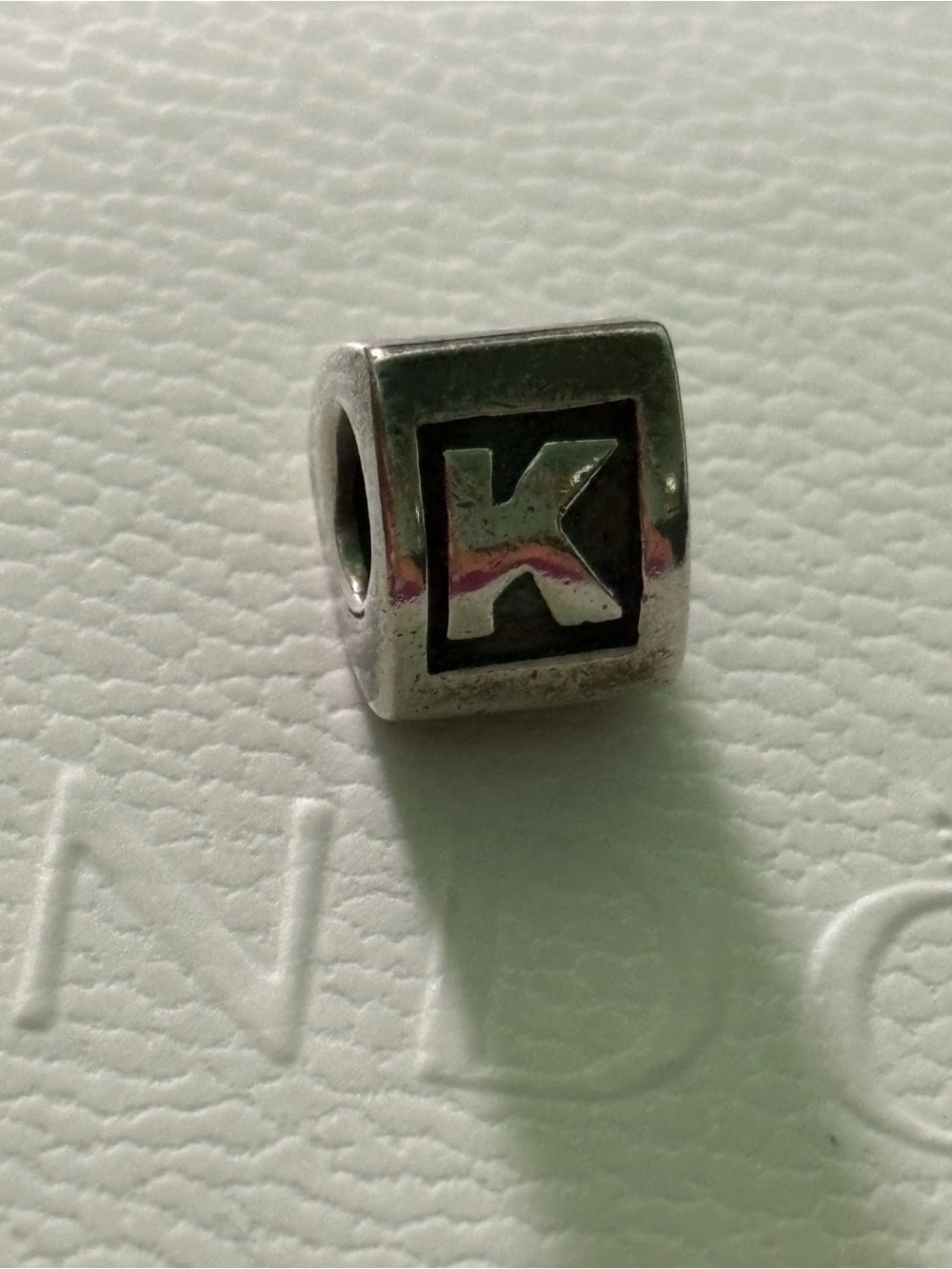 Pandora Silver Letter K Bead Charm
